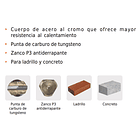 BROCA CONCRETO DIAMETRO 22mm ZANCO 12mm LARGO 150mm TRUPER 3