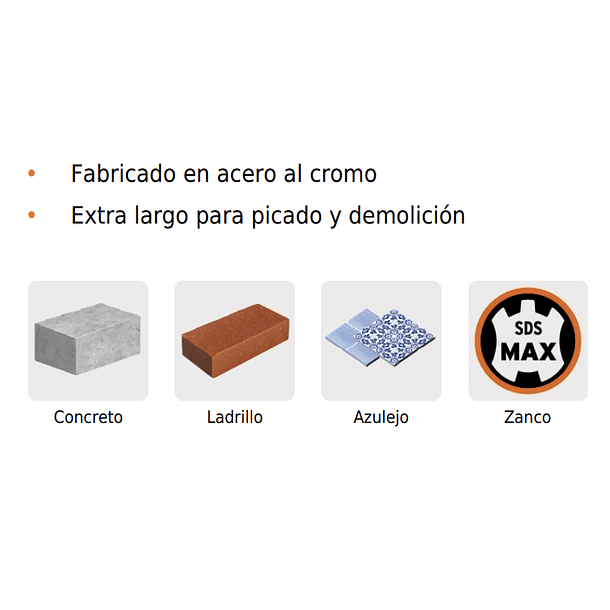 CINCEL HUECO PARA ACANALADO 7/8” 22mm LARGO 16” TRUPER 2