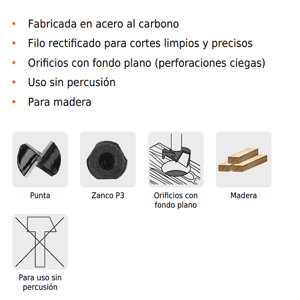 BROCA PARA MADERA FORSTNER DIAMETRO 30mm 1 3/16” TRUPER 3