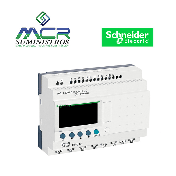 ZELIO PROGRAMABLE SR2 240VAC 12 ENTRADAS 8 SALIDAS Schneider 