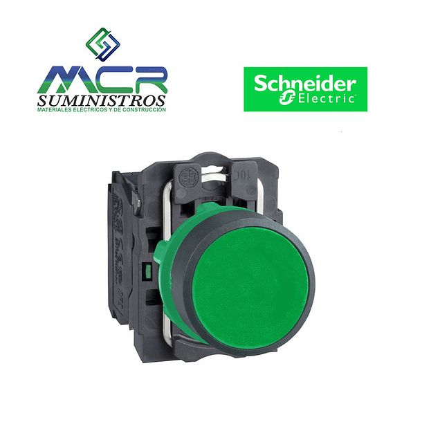 PULSADOR DE PLASTICO 22mm VERDE 1NA Schneider 