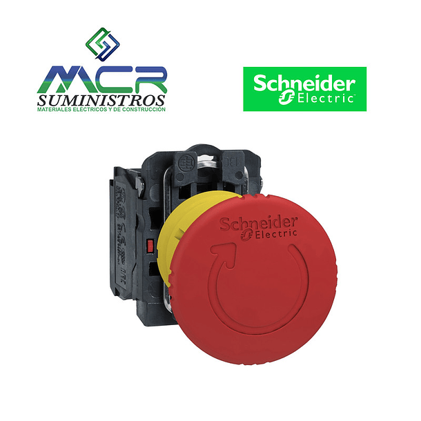 PULSADOR PARADA EMERGENCIA PLASTICO GIRAR NA+NA Schneider 