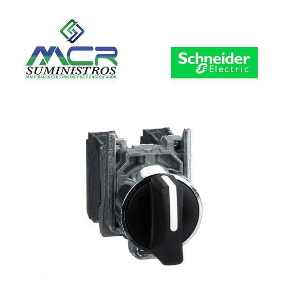 SELECTOR METAL NEGRO 3 POSICIONES FIJAS 2NA Schneider 