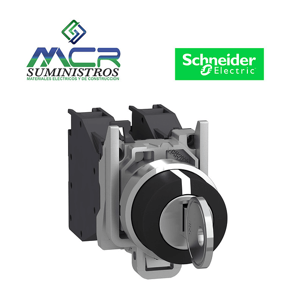 SELECTOR METAL CON LLAVE 3 POSICIONES FIJAS 2NA Schneider 