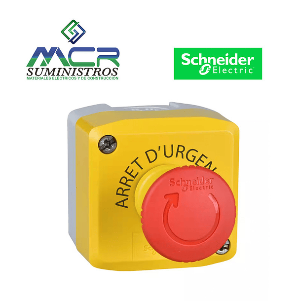 ESTACION PARADA DE EMERGENCIA 40mm CAJA GIRAR 1NC Schneider 