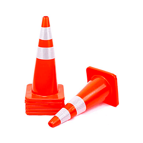 CONO DE SEGURIDAD DE 70CM CON BASE DE 34X34 CM 