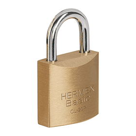 CANDADO DE LATON ARCO NORMAL BLISTER 2 PZA 20mm HERMEX