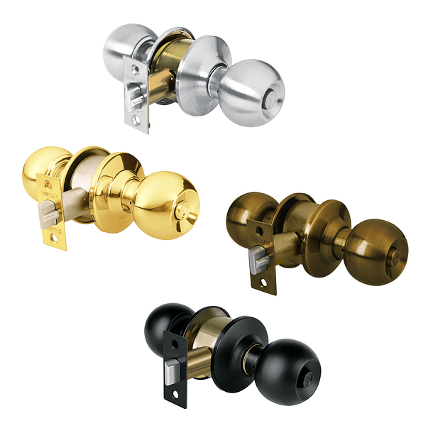 CERRADURA PERILLA ESFERA LATON ANTIGUO HABITACION HERMEX 