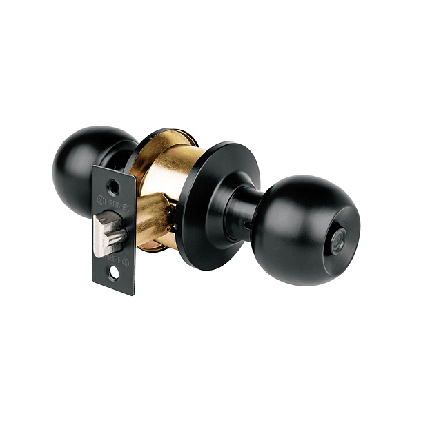CERRADURA PERILLA ESFERA NEGRO PARA HABITACION HERMEX 