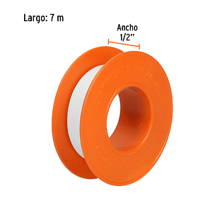 CINTA SELLA ROSCAS TEFLON ESPESOR 0.075mm 7mts 1/2” TRUPER