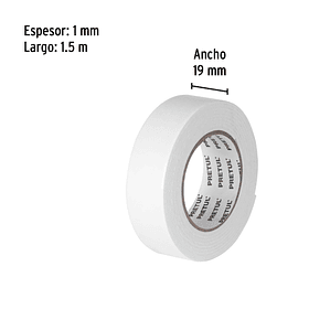 CINTA DOBLE CONTACTO ANCHO 19mm LARGO 1.5mts PRETUL