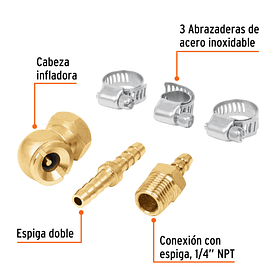 JUEGO REPARADOR PARA MANGUERA 3/8” KIT 6 PIEZAS TRUPER