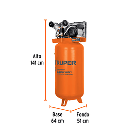 COMPRESORA VERTICAL 4 HP / 3 HP 180 LITROS 220V 100kg TRUPER