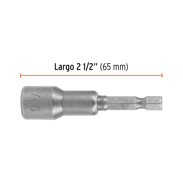 ESTUCHE 5 DADOS MAGNETICOS 7/16” LARGO 2 1/2” 65mm TRUPER 2