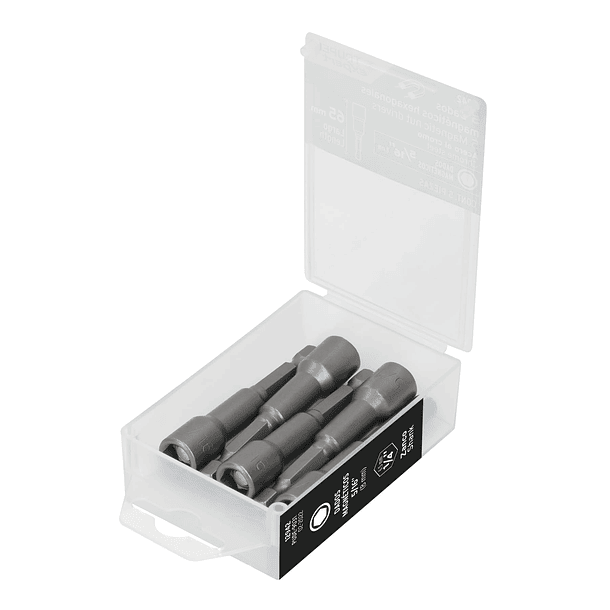 ESTUCHE 5 DADOS MAGNETICOS 5/16” LARGO 2 1/2” 65mm TRUPER 1