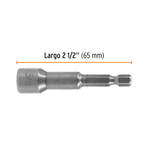ESTUCHE 5 DADOS MAGNETICOS 3/8” LARGO 2 1/2” 65mm TRUPER 3