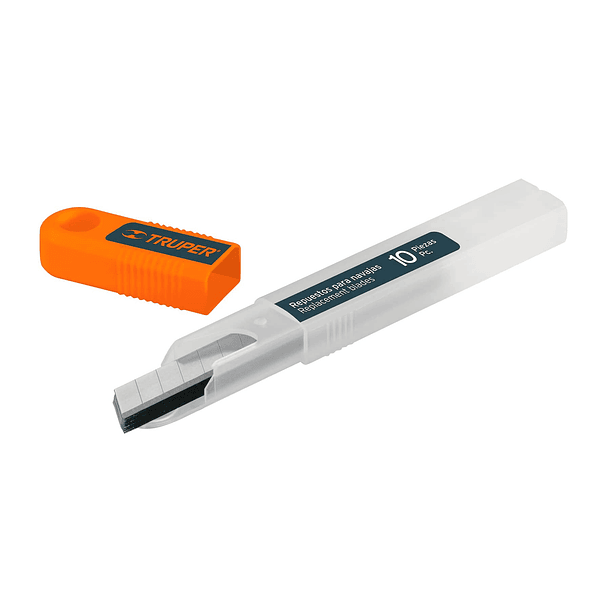 CUCHILLA REPUESTO ACERO SK4 ESTUCHE 10 PZA 9mm TRUPER 2