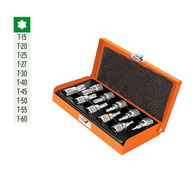 JUEGO DE 10 DADOS PUNTA TORX ENCASTRE 3/8” TRUPER