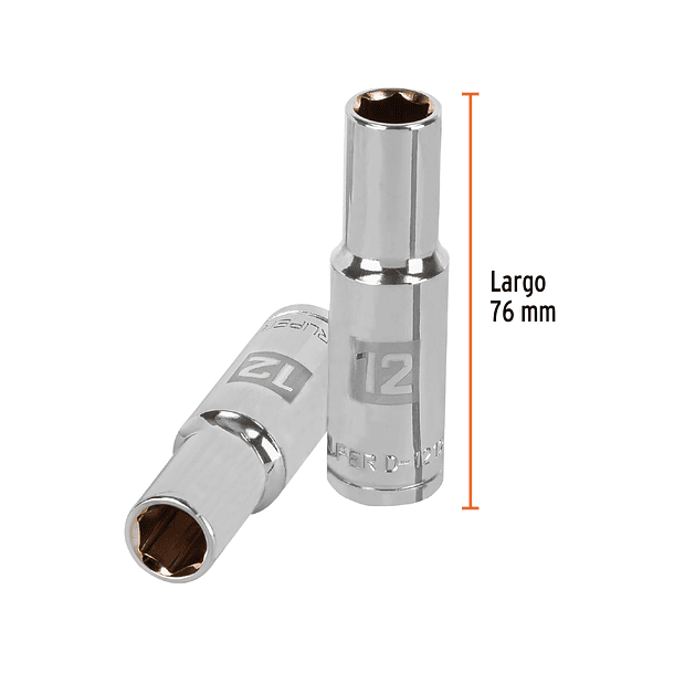 DADO TUBULAR HEXAGONAL MILIMETRICO 12mm ENCASTRE 1/2” TRUPER 
