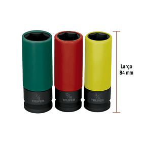 JUEGO DE 3 DADOS DE IMPACTO EN PULG ENCASTRE 1/2” TRUPER