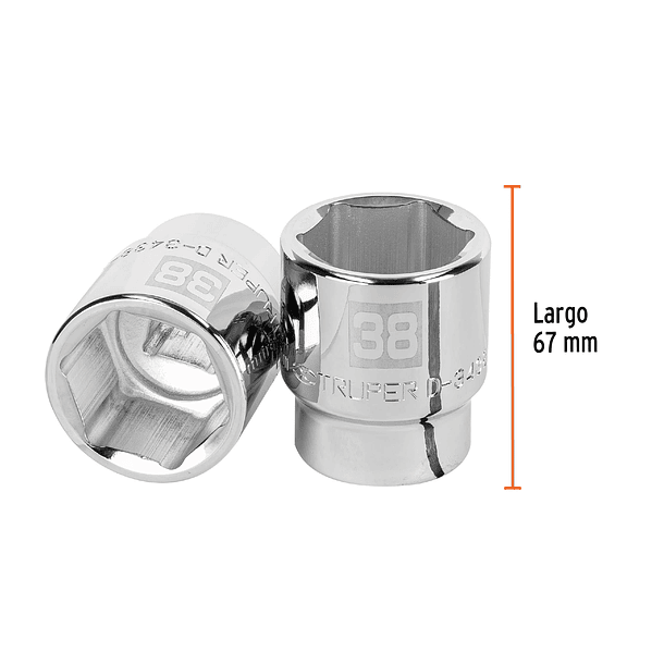 DADO HEXAGONAL 38mm ENCASTRE 3/4’ TRUPER 