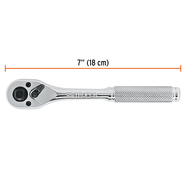 RATCHET DOBLE TRIPLE 7’ 18cm ENCASTRE 1/4” 3/8” 1/2” TRUPER 