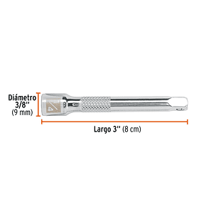 EXTENSION PARA MATRACA ENCASTRE 1/4” LARGO 3” 8cm TRUPER