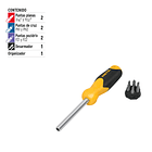DESARMADOR SIMPLE CON 6 PIEZAS PUNTAS PRETUL 3