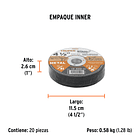 DISCO ABRASIVO PARA CORTE METAL DIAM. 4 1/2” 1.2mm TRUPER 2