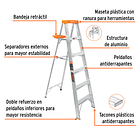 ESCALERA TIJERA ALUMINIO CARGA 175kg 5 PELDAÑOS 1.8m TRUPER 2