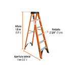 ESCALERA TIJERA FIBRA DE VIDRIO 175kg 5 PELDAÑOS 1.8m TRUPER 1