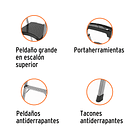 ESCALERA PLEGABLE ALUMINIO 150kg 2 PELDAÑOS 2.6m TRUPER 3