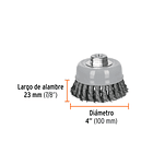 ESCOBILLA COPA ALAMBRE 0.35 mm DIAMETRO 4” LARGO 23mm TRUPER 1