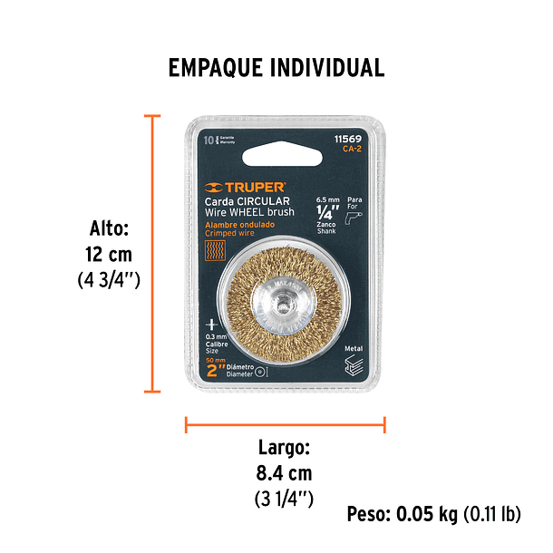 ESCOBILLA CIRCULAR ALAMBRE GRUESO ESPESOR 23/64” TRUPER 3