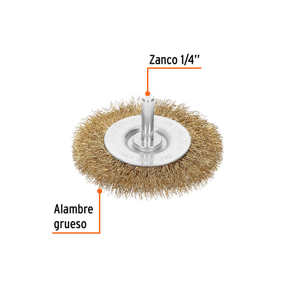ESCOBILLA CIRCULAR ALAMBRE GRUESO ESPESOR 19/32” TRUPER 2