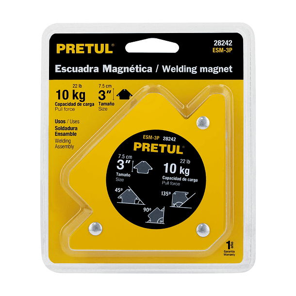 ESCUADRA MAGNETICAS CAPACIDAD DE CARGA 10kg 22LB PRETUL 3