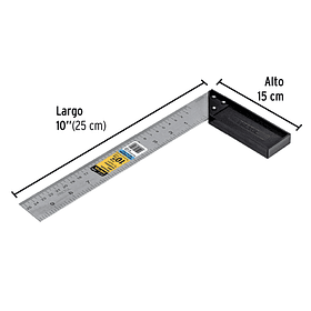 ESCUADRA PARA CARPINTERO MANGO PLASTICO 10” 25cm PRETUL