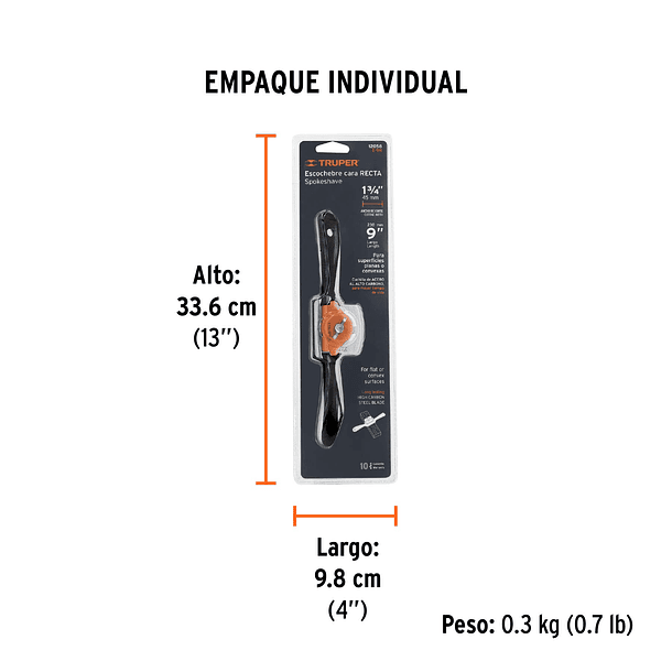 CUCHILLA DE VUELTA 9” CARA RECTA TRUPER 3