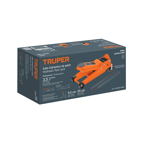 GATA TIPO LAGARTO PESADA CARGA 3.5 TON 11 MOVIMIENTOS TRUPER 3