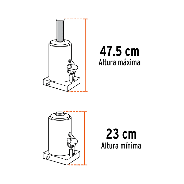 GATA HIDRAULICA DE BOTELLA 16 TONELADAS TRUPER 3