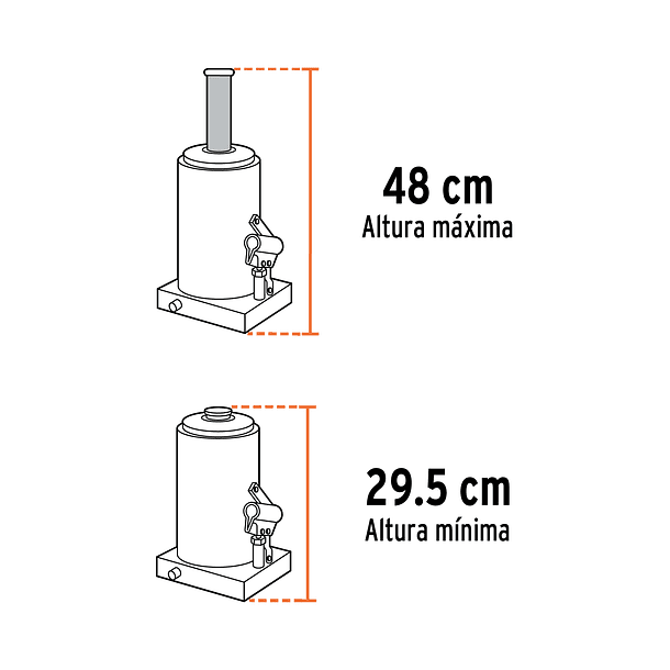 GATA HIDRAULICA DE BOTELLA 50 TONELADAS TRUPER 3
