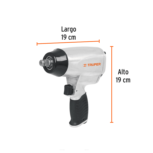 LLAVE DE IMPACTO ENCASTRE 1/2” KIT MALETA 250 LB-FT TRUPER 1