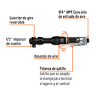 RATCHET DE IMPACTO NEUMATICO ENCASTRE 1/2” TRUPER 2