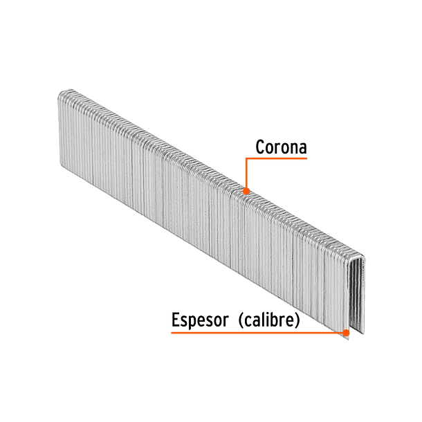 GRAPA CORONA 1/4” CALIBRE 18 LARGO 7/8” 22mm TRUPER 2