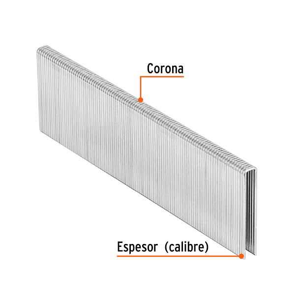 GRAPA CORONA 1/4” CALIBRE 18 LARGO 1 3/8” 35mm TRUPER 2