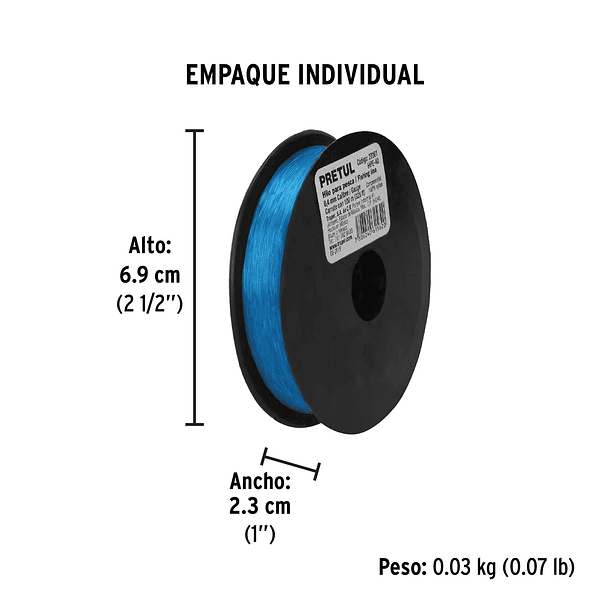 HILO PARA PESCA CARRETE 100 METROS CALIBRE 0.4mm TRUPER 1