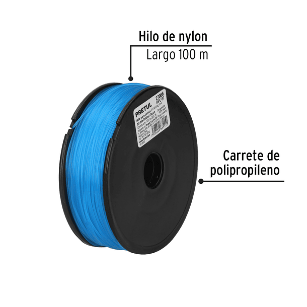 HILO PARA PESCA CARRETE 100 METROS CALIBRE 0.9mm TRUPER 2