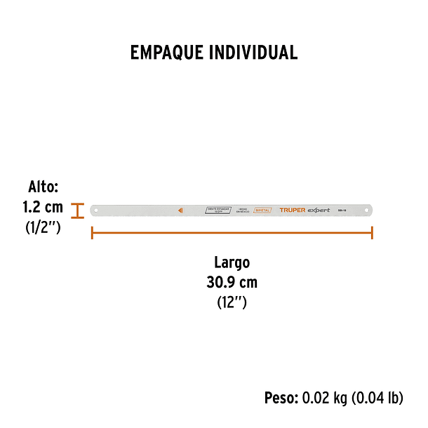 HOJA SEGUETA BIMETALICA 12” 30cm DPP 18 TRUPER 1