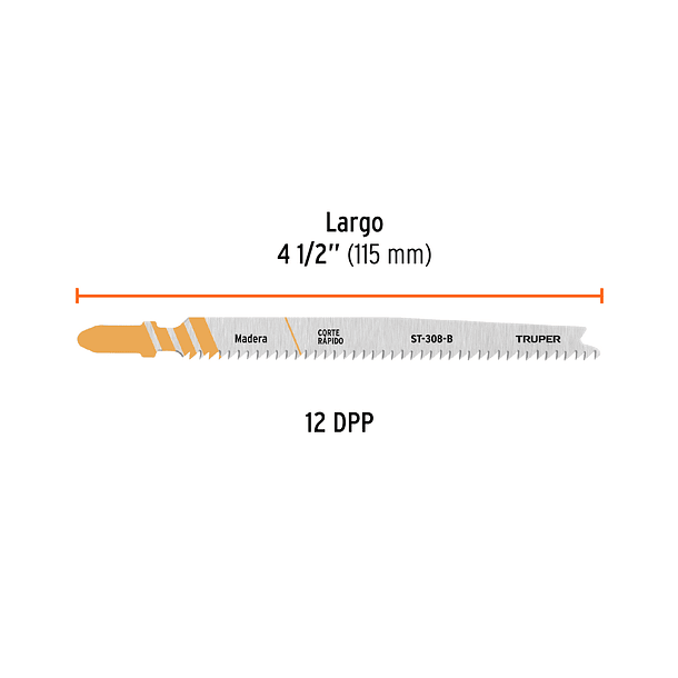 HOJA SIERRA ZANCO T MADERA CORTE LIMPIO 3/16” 2” TRUPER 