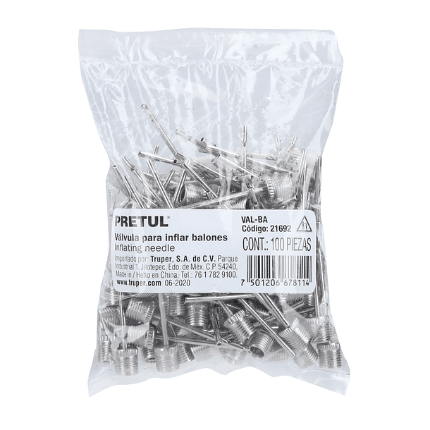 AGUJAS INFLADORAS PARA BALONES BOLSA 100 PIEZAS PRETUL 3